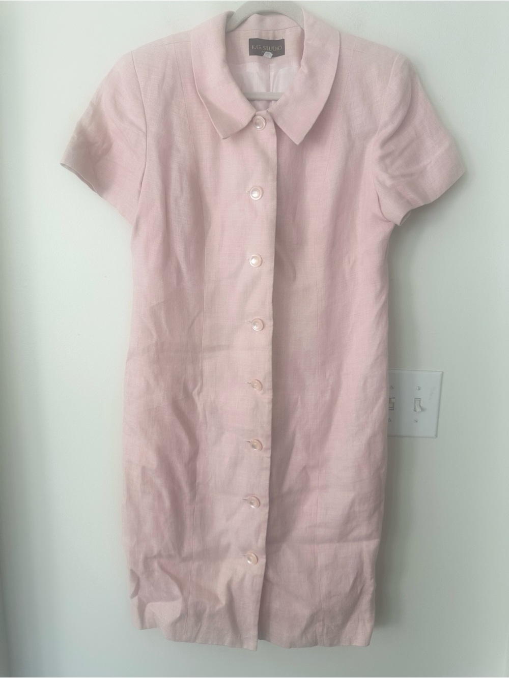 K.G. Studio Pale Pink VTG Linen Classic Dress 12